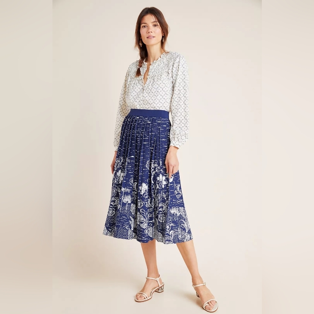 Anthropologie Haven Pleated Knit Midi Skirt Size S NWT - Picture 1 of 7
